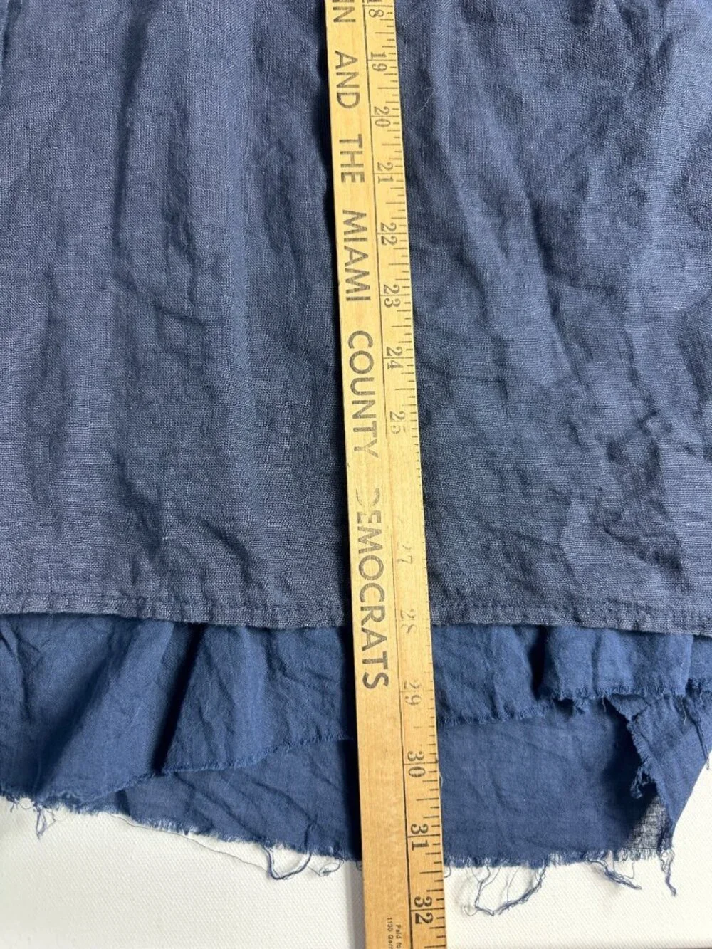 Made in Italy Navy Blue Linen Blend Double Layer Lagenlook Midi Skirt L XL - Picture 12 of 12